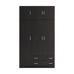 Ντουλάπα τρίφυλλη με πατάρι Alvia pakoworld wenge 150x51x240εκ