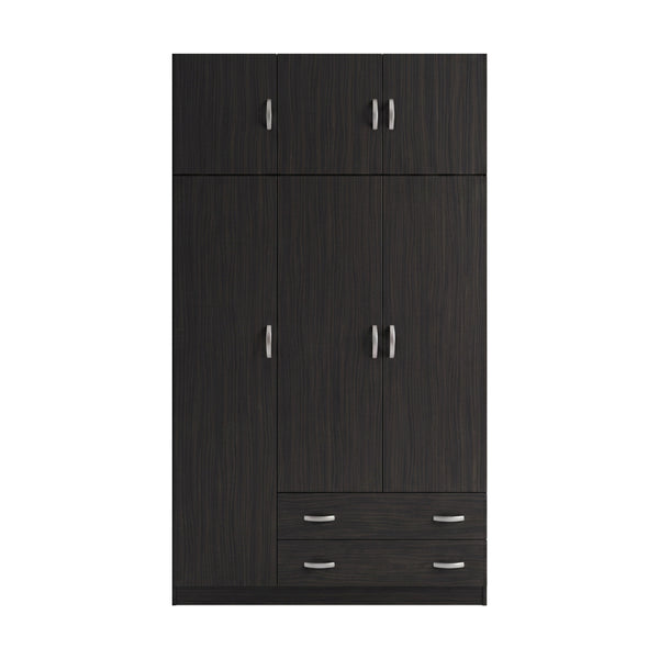 Ντουλάπα τρίφυλλη με πατάρι Alvia pakoworld wenge 150x51x240εκ