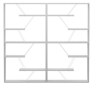 Βιβλιοθήκη Tars pakoworld γκρι-λευκό 168x24x157εκ
