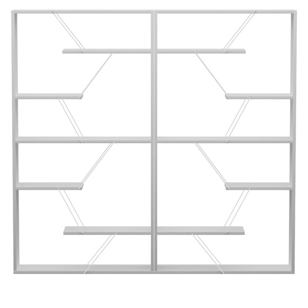 Βιβλιοθήκη Tars pakoworld γκρι-λευκό 168x24x157εκ