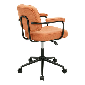 Καρέκλα γραφείου Leberta pakoworld terracotta ύφασμα 64x63