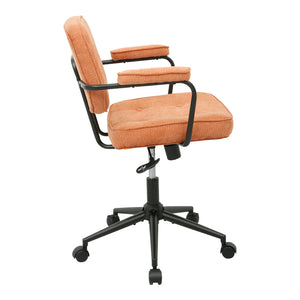 Καρέκλα γραφείου Leberta pakoworld terracotta ύφασμα 64x63