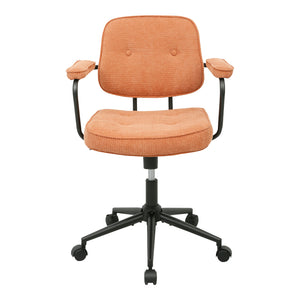 Καρέκλα γραφείου Leberta pakoworld terracotta ύφασμα 64x63