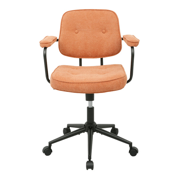 Καρέκλα γραφείου Leberta pakoworld terracotta ύφασμα 64x63