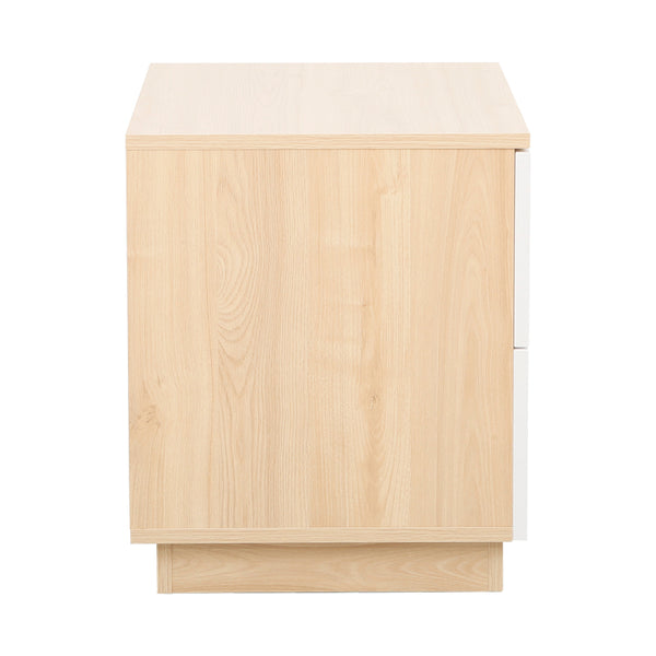 Κομοδίνο Verena pakoworld φυσικό με λευκό 48x40x48εκ
