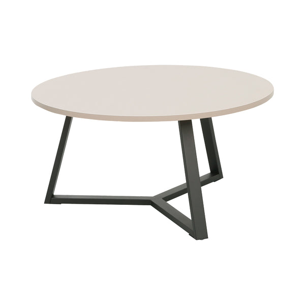 Τραπέζι σαλονιού Berton pakoworld cappuccino με μαύρο μέταλλο Φ80x40εκ
