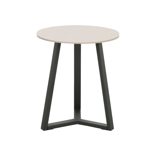 Βοηθητικό τραπέζι Berton pakoworld cappuccino με μαύρο μέταλλο Φ45x52εκ