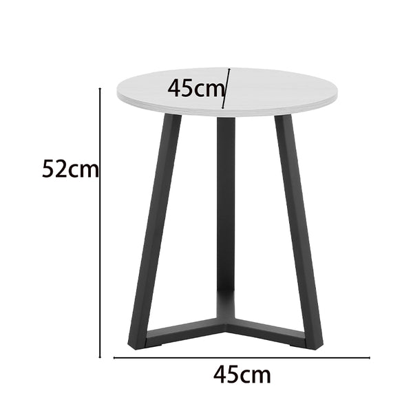 Βοηθητικό τραπέζι Berton pakoworld cappuccino με μαύρο μέταλλο Φ45x52εκ