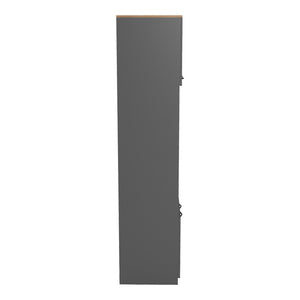 Ντουλάπα κουζίνας Rowan pakoworld σε ανθρακί-oak απόχρωση 60x42x182εκ