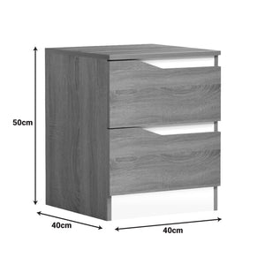 Κομοδίνο Verena pakoworld sonoma-λευκό 40x40x50εκ