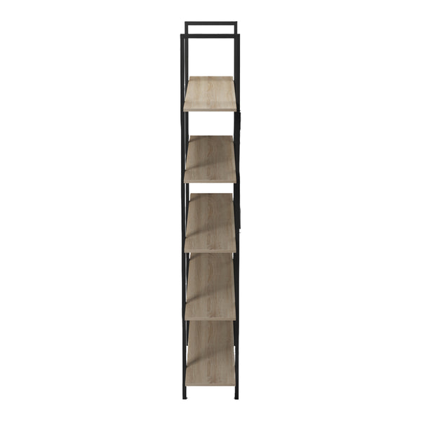 Βιβλιοθήκη-Ραφιέρα Loftie pakoworld sonoma-μαύρο μέταλλο 126x28x165εκ