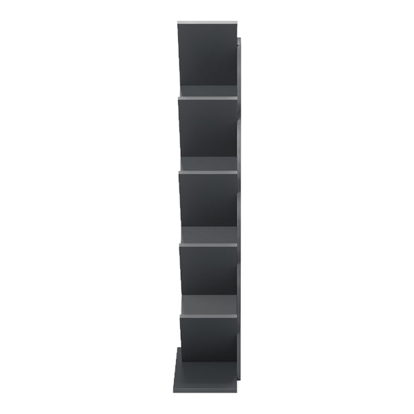 Βιβλιοθήκη Fyllo pakoworld ανθρακί 50x25x141.5εκ