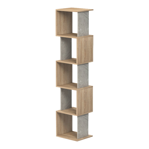 Βιβλιοθήκη Cubik pakoworld sonoma- γκρι μπεζ οψη μαρμάρου 35x30x161εκ