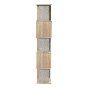 Βιβλιοθήκη Cubik pakoworld sonoma- γκρι μπεζ οψη μαρμάρου 35x30x161εκ