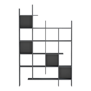 Βιβλιοθήκη Manco pakoworld ανθρακί 122x25.5x188εκ