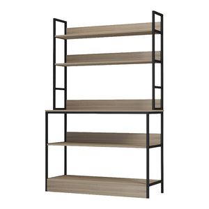 Επιδαπέδια ραφιέρα Oranis pakoworld sonoma-μαύρο 105x38x165εκ