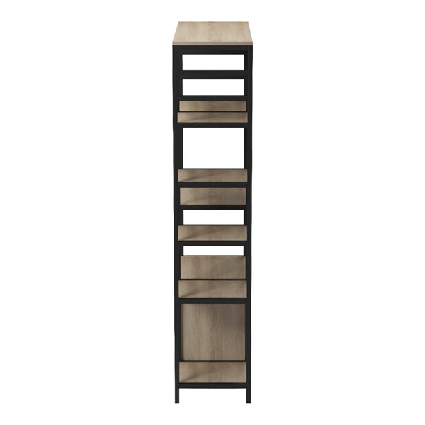 Επιδαπέδια ραφιέρα Ranea pakoworld sonoma-μαύρο 85x32x150εκ