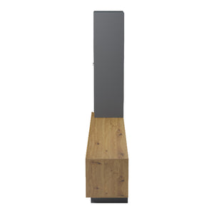 Σύνθετο σαλονιού Tilveo pakoworld oak-ανθρακί 230x41.5x180εκ
