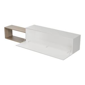 Έπιπλο τηλεόρασης επιτοίχιο Olande pakoworld sonoma-λευκό 210x35x48εκ