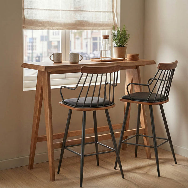 Τραπέζι Bar Winslow pakoworld ξύλο rubberwood ανοικτό καρυδί 120x45x100εκ