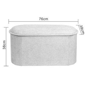 Σκαμπό-μπαούλο Trebia pakoworld κρεμ ύφασμα 76x38x38εκ