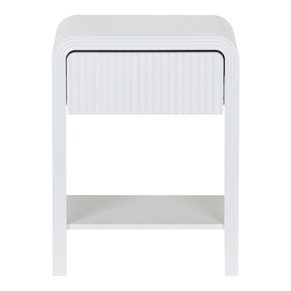 Κομοδίνο Zeplen pakoworld MDF σε λευκή απόχρωση 40x30x53εκ