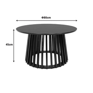 Τραπέζι σαλονιού Domonic pakoworld mdf σε μαύρη απόχρωση Φ80x45εκ