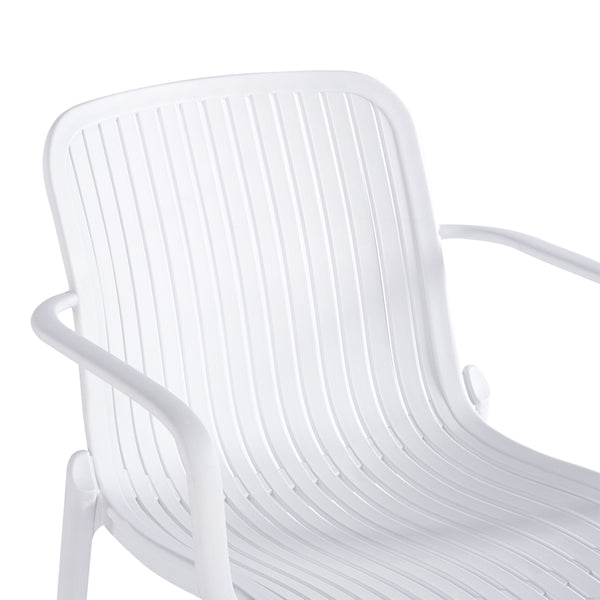 Πολυθρόνα Teragi στοιβαζόμενη pakoworld pp με UV protection λευκή 59x57x82εκ
