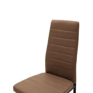 Καρέκλα Parker pakoworld PU καφέ-μαύρο πόδι 42x48x98εκ