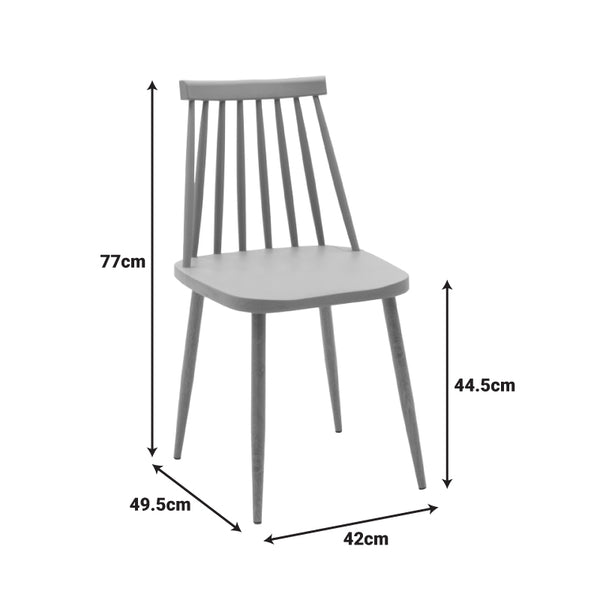 Καρέκλα Aurora pakoworld μπλε pp-φυσικό μεταλλικό πόδι 42x49.5x77εκ