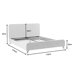 Κρεβάτι διπλό Restel pakoworld ύφασμα γκρι-μπεζ 160x200εκ