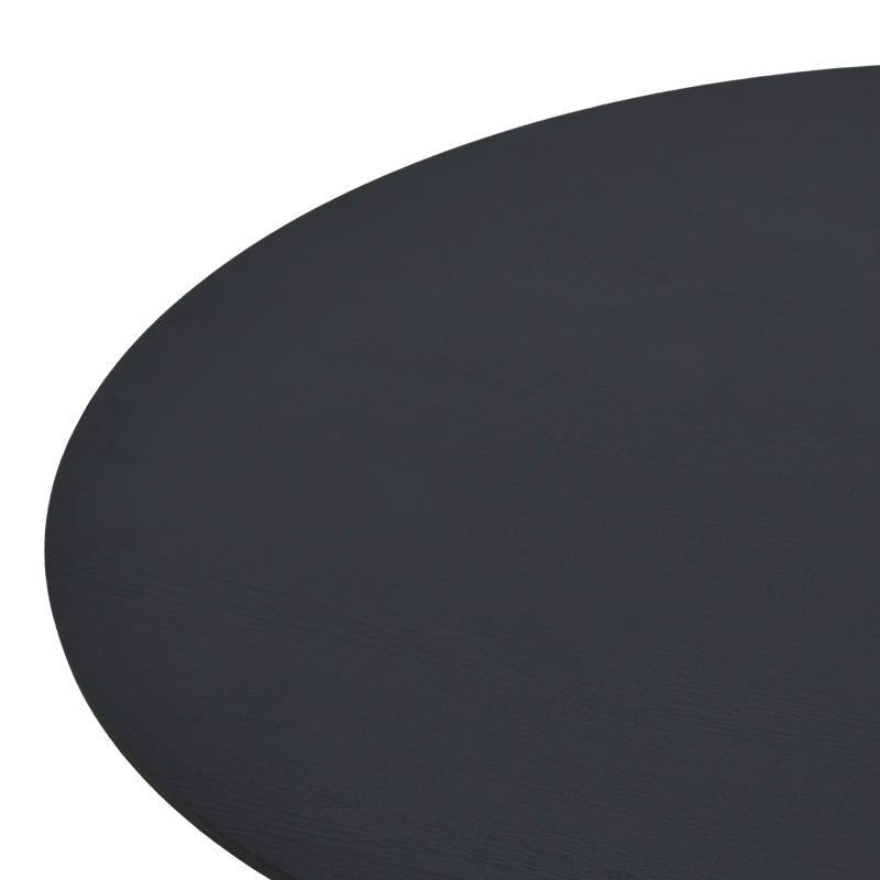 Τραπέζι Xuson pakoworld μαύρο mdf-πόδι μαύρο μέταλλο Φ80x75εκ