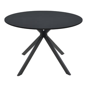 Τραπέζι Xuson pakoworld μαύρο mdf με μεταλλικό πόδι Φ120x75εκ