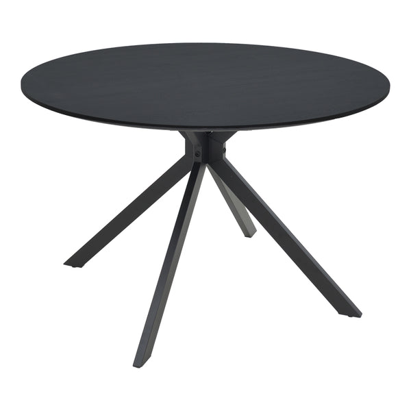 Τραπέζι Xuson pakoworld μαύρο mdf με μεταλλικό πόδι Φ120x75εκ
