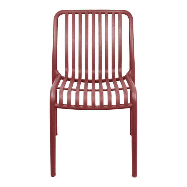 Καρέκλα Zoi pakoworld στοιβαζόμενη terracotta PP 42x58x79εκ