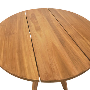 Τραπέζι Cadrada pakoworld teak ξύλο σε φυσική απόχρωση Φ70x76εκ