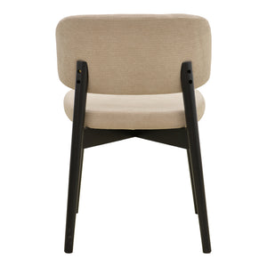 Καρέκλα Siena pakoworld μπεζ ύφασμα μαύρο rubberwood 48x50x81εκ