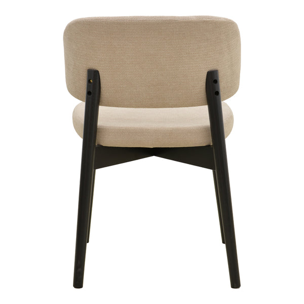 Καρέκλα Siena pakoworld μπεζ ύφασμα μαύρο rubberwood 48x50x81εκ