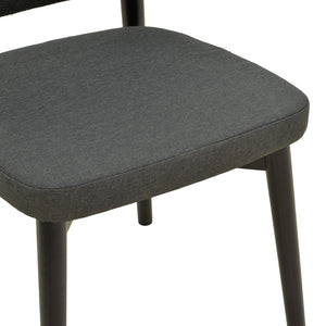 Καρέκλα Siena pakoworld μαύρο ύφασμα και rubberwood 48x50x81εκ