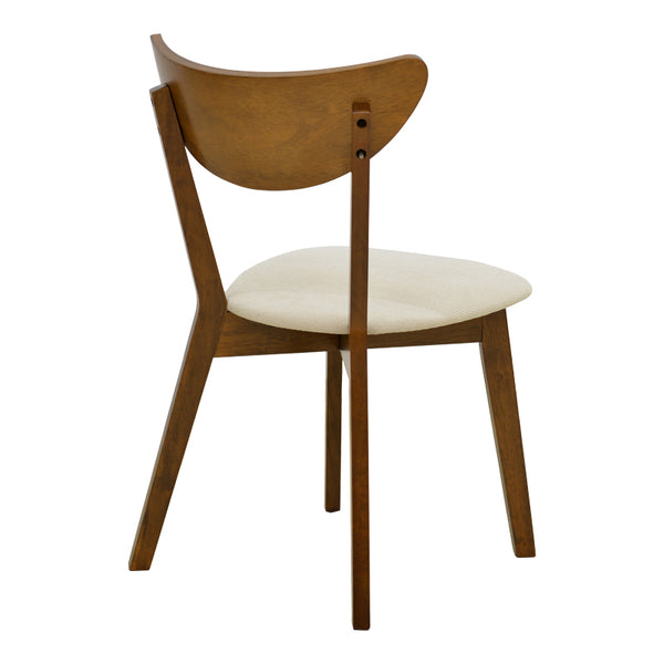 Καρέκλα Canon pakoworld καρυδί rubberwood εκρού ύφασμα 43x52x83