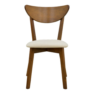 Καρέκλα Canon pakoworld καρυδί rubberwood εκρού ύφασμα 43x52x83