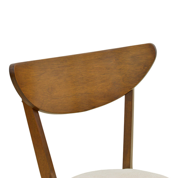 Καρέκλα Canon pakoworld καρυδί rubberwood εκρού ύφασμα 43x52x83