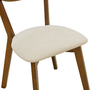 Καρέκλα Canon pakoworld καρυδί rubberwood εκρού ύφασμα 43x52x83