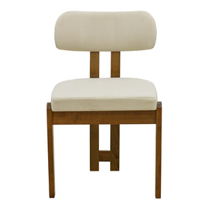 Καρέκλα Genoa pakoworld καρυδί rubberwood και εκρού ύφασμα 50x43x82εκ