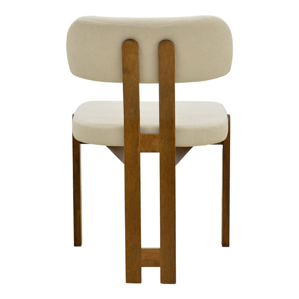 Καρέκλα Genoa pakoworld καρυδί rubberwood και εκρού ύφασμα 50x43x82εκ