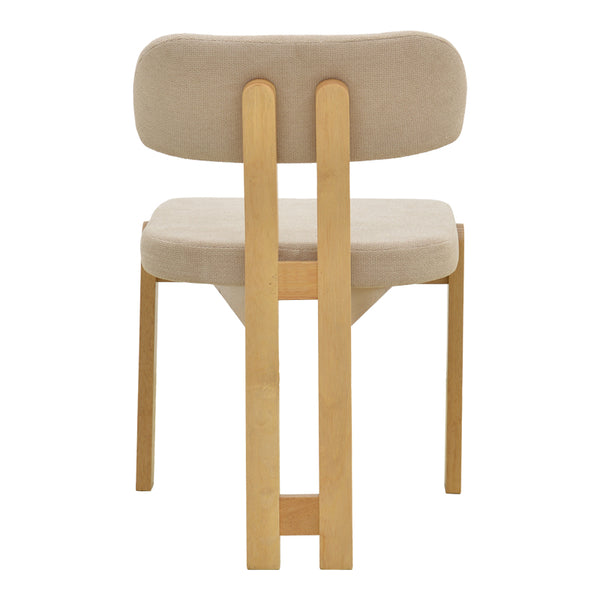 Καρέκλα Genoa pakoworld sonoma rubberwood και μπεζ ύφασμα 50x43x82εκ