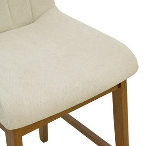 Σκαμπό μπαρ Dalby pakoworld καρυδί rubberwood και εκρού ύφασμα 50x45x102