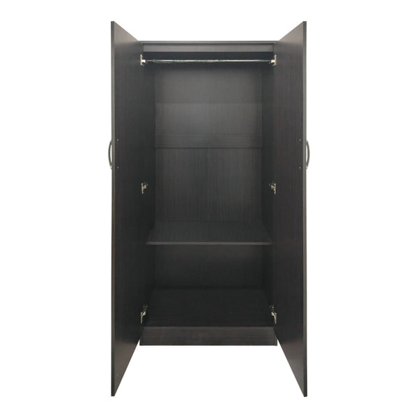 Ντουλάπα δίφυλλη Athos pakoworld σε wenge απόχρωση 80x42x180εκ