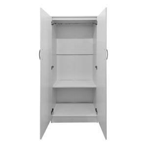 Ντουλάπα δίφυλλη Athos pakoworld σε λευκή απόχρωση 80x42x180εκ