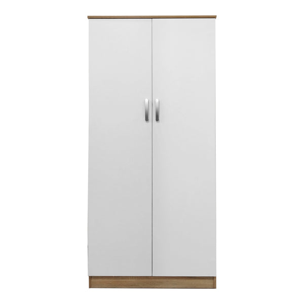 Ντουλάπα δίφυλλη Athos pakoworld σε sonoma-λευκή απόχρωση 80x42x180εκ